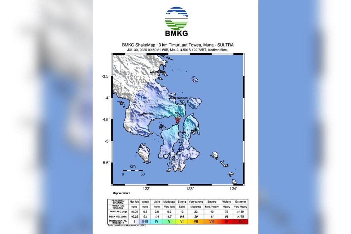 BMKG sebut aktivitas sesar aktif picu gempa di Towea Muna