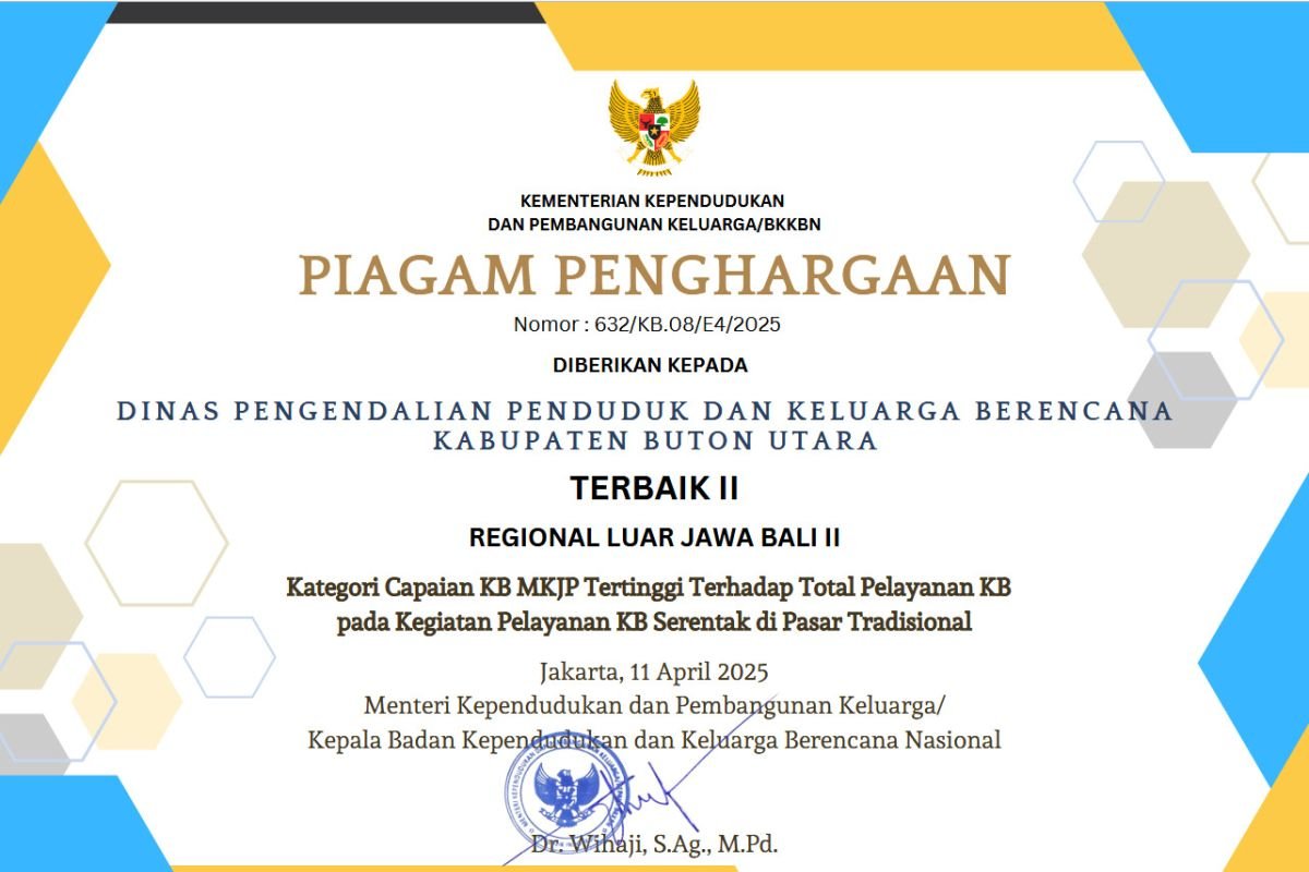 Buton Utara raih prestasi tingkat nasional kategori capaian KB MKJP