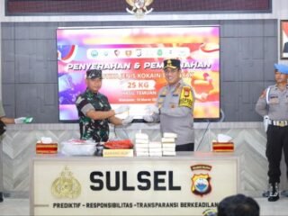 Polda Sulsel Musnahkan 25 Kg Narkotika Jenis Kokain